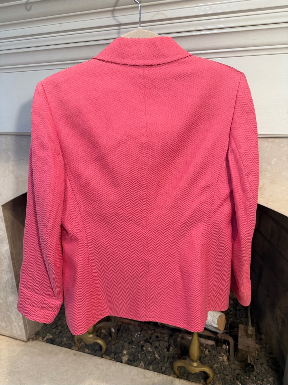 Talbots Pink Chevron Tailored Silk blend Blazer size 10 - Picture 4 of 5